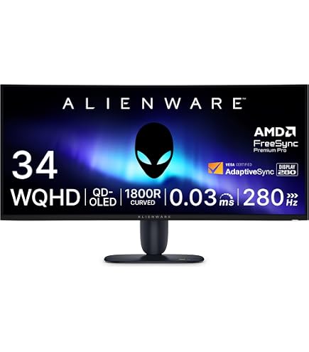 Amazon | Dell AW3425DW 34インチ曲面 有機EL Alienware ゲーミング